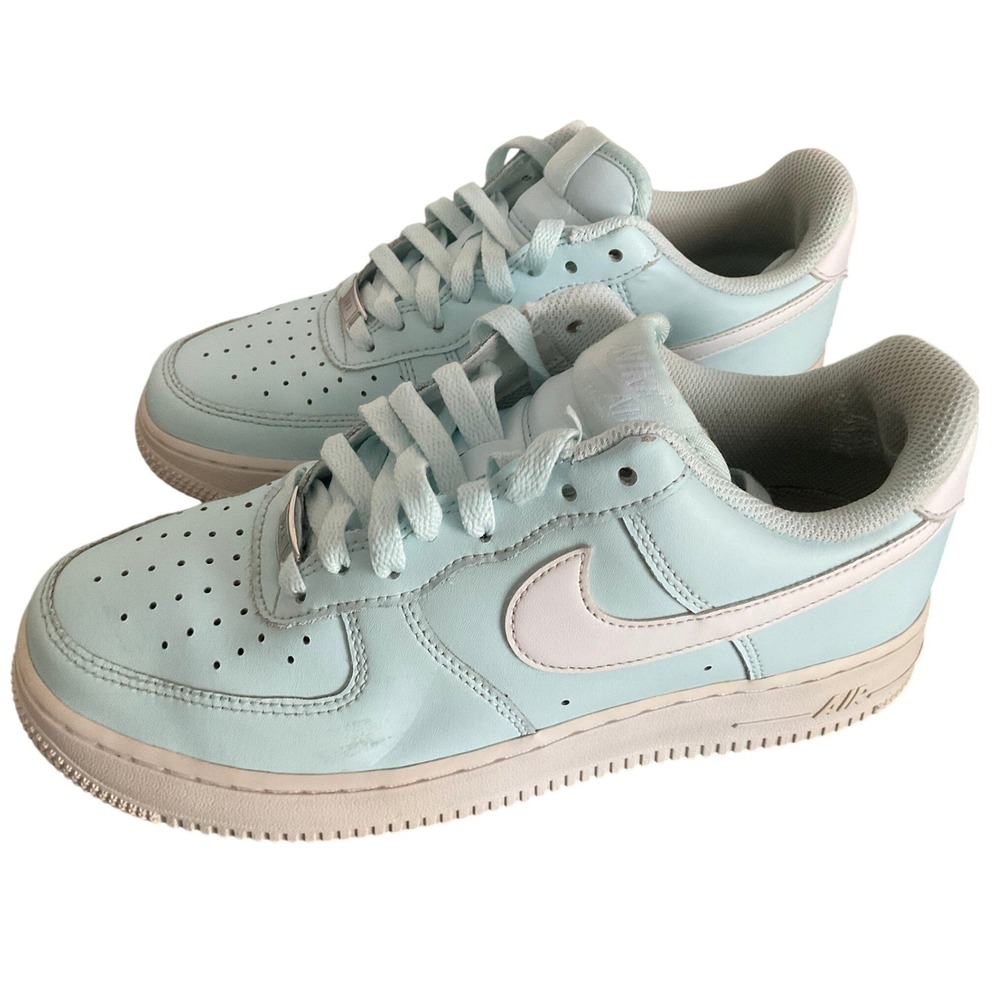 Nike Air Force 1 07 Low Mens Light Blue White Sneakers FJ4146-400 Size 8